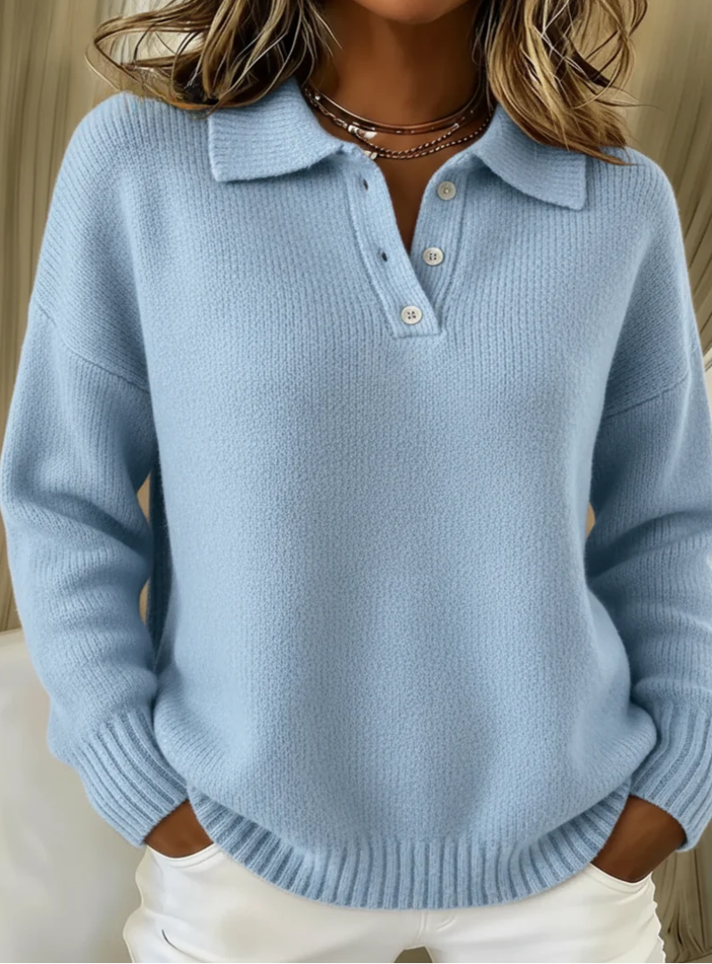 Nova™ | Soft Knit Polo Sweater