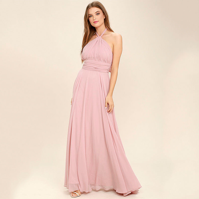 Elegant Chiffon Halter Neck Cocktail Dress