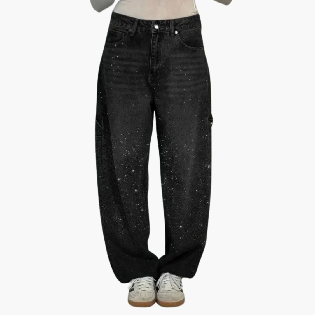 Victoria - High-Waist Glitter Jeans