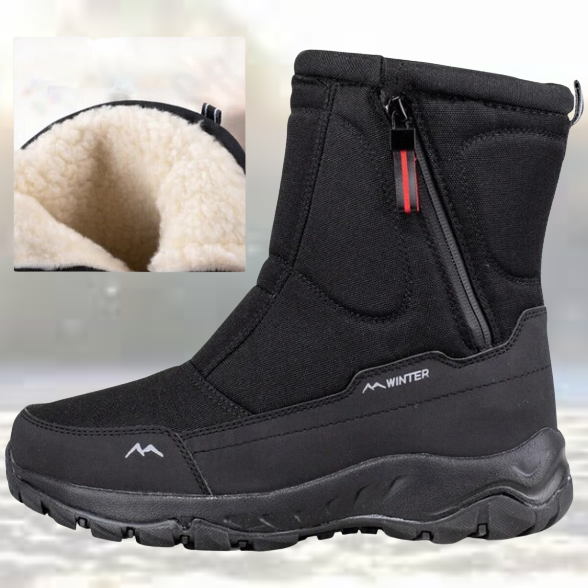 Women's warm velvet lined waterproof boots