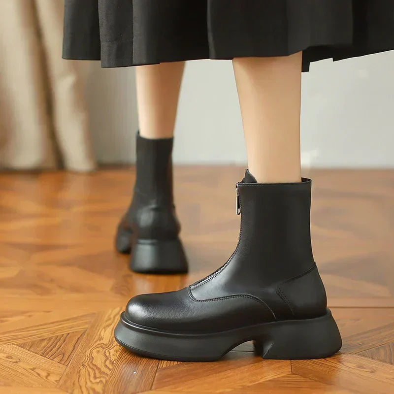Women's modern minimalist mid-calf boots