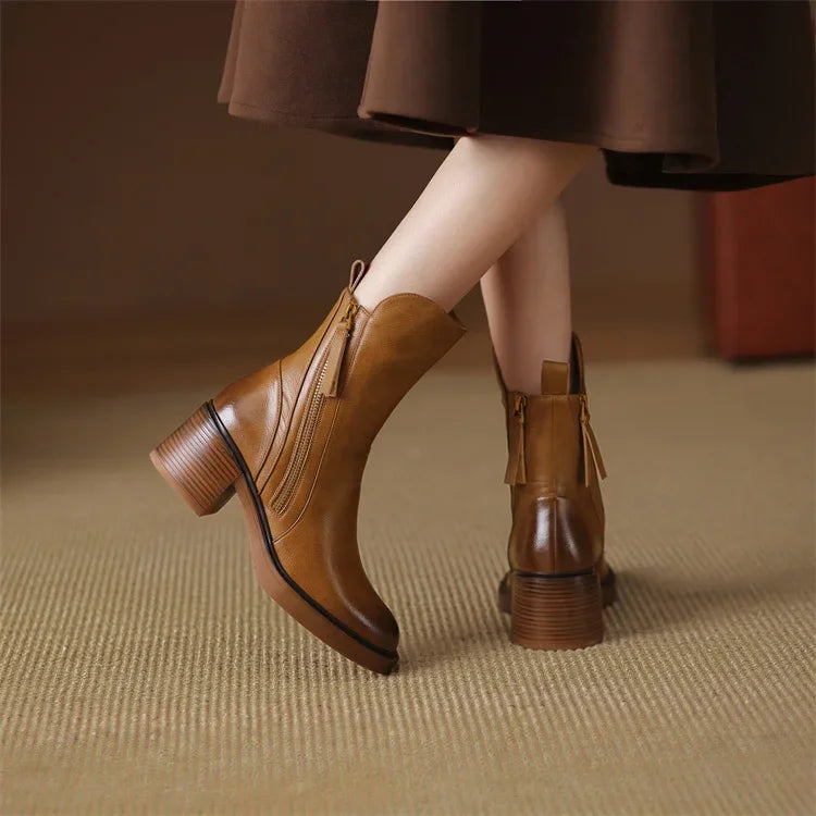 Women's leather ankle boots