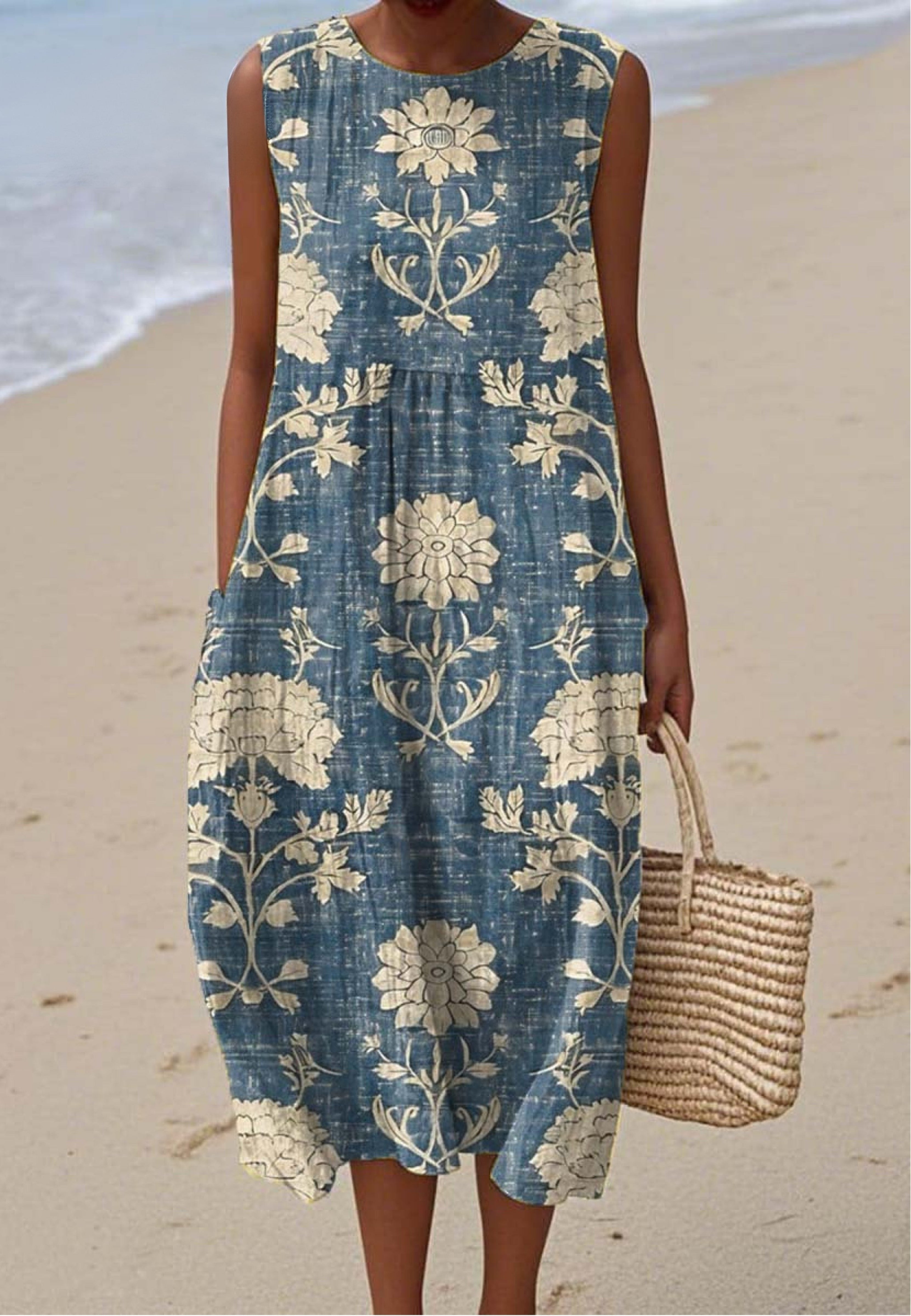 GEORGIA | SUMMER DRESS WITH VINTAGE FLORAL PRINT