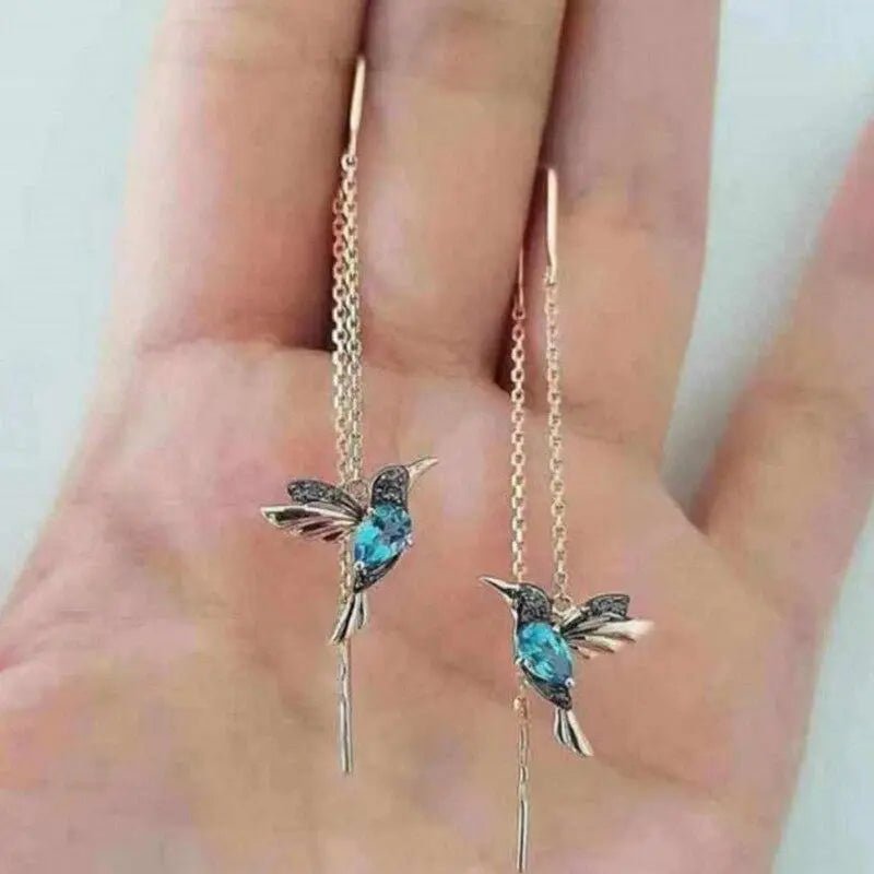 HUMMINGBIRD ENAMEL & ZIRCONIA EARRINGS
