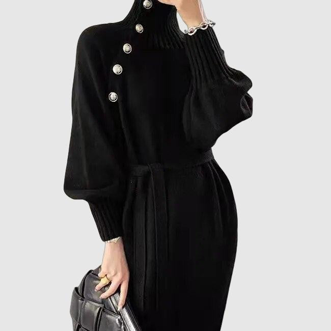 Women's Winter Sweater Dress with Batwing Sleeves