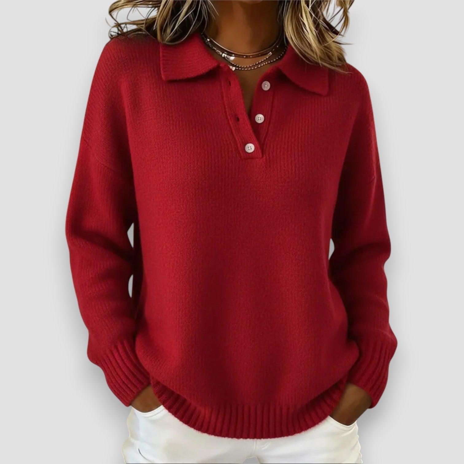 Nova™ | Soft Knit Polo Sweater