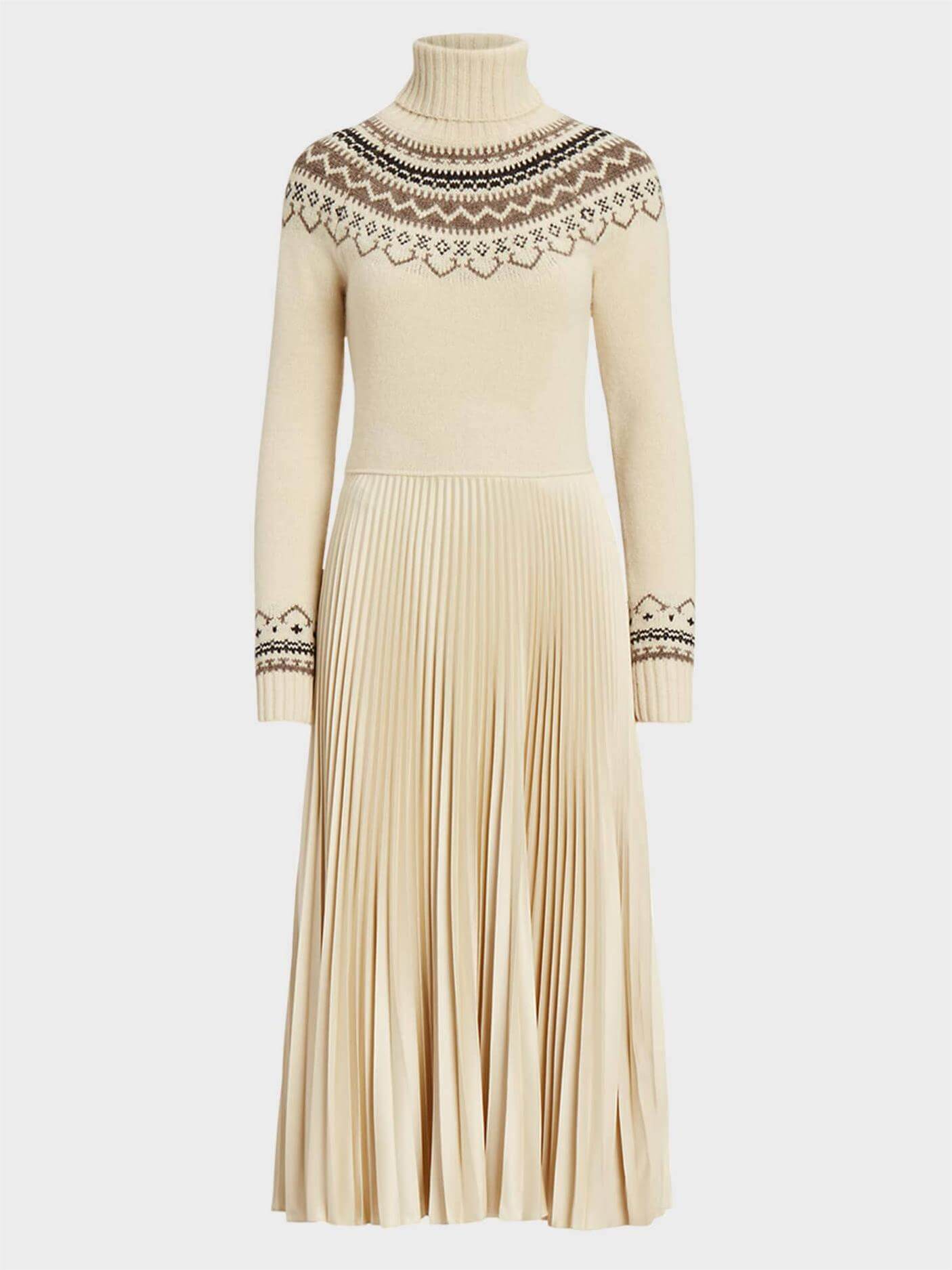 Women's Turtleneck Sweater with Fair Isle Pattern