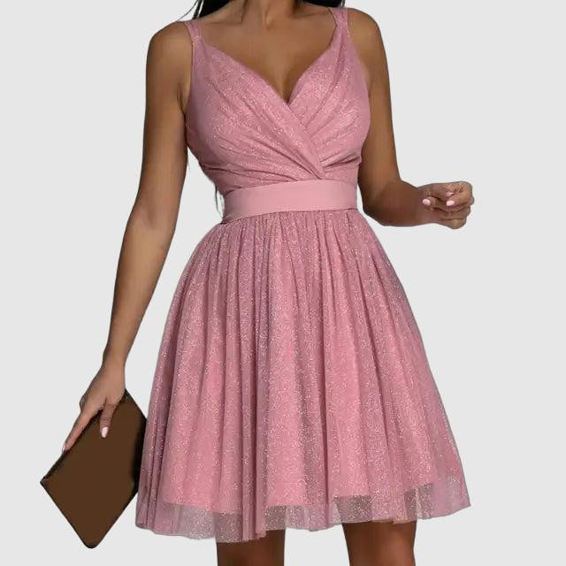 Elegant Sleeveless V-Neck Cocktail Dress