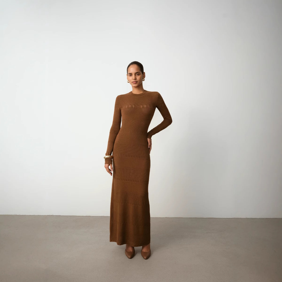 Women's Winter Maxi Dress with Long Sleeves