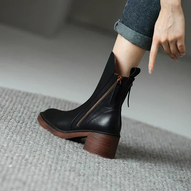 Women's leather ankle boots