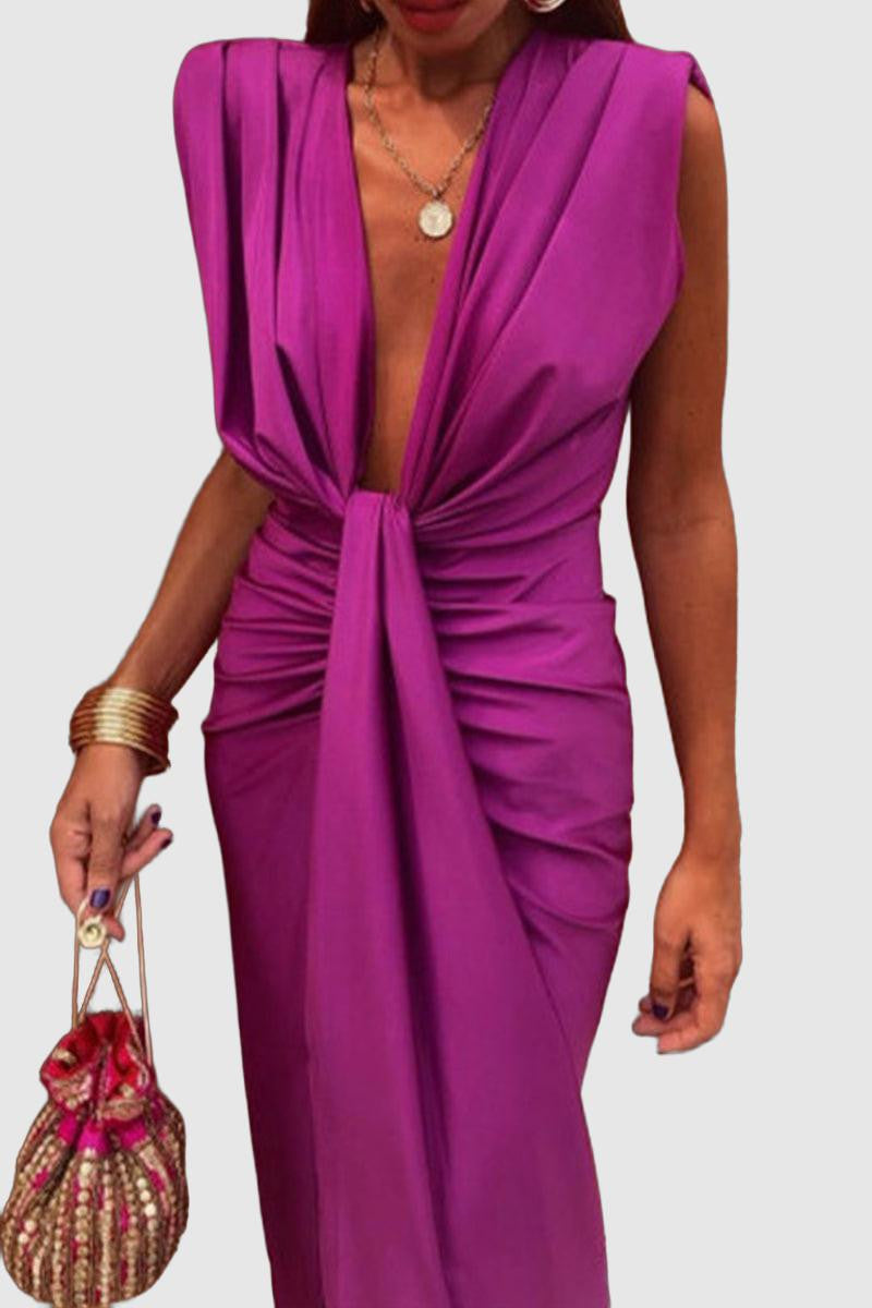 Elegant Women's Cocktail Dress with Ruched Waist