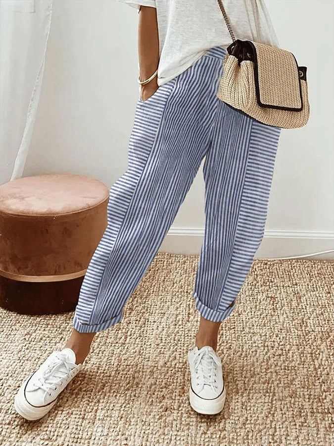 Celia - Classic Striped Trousers