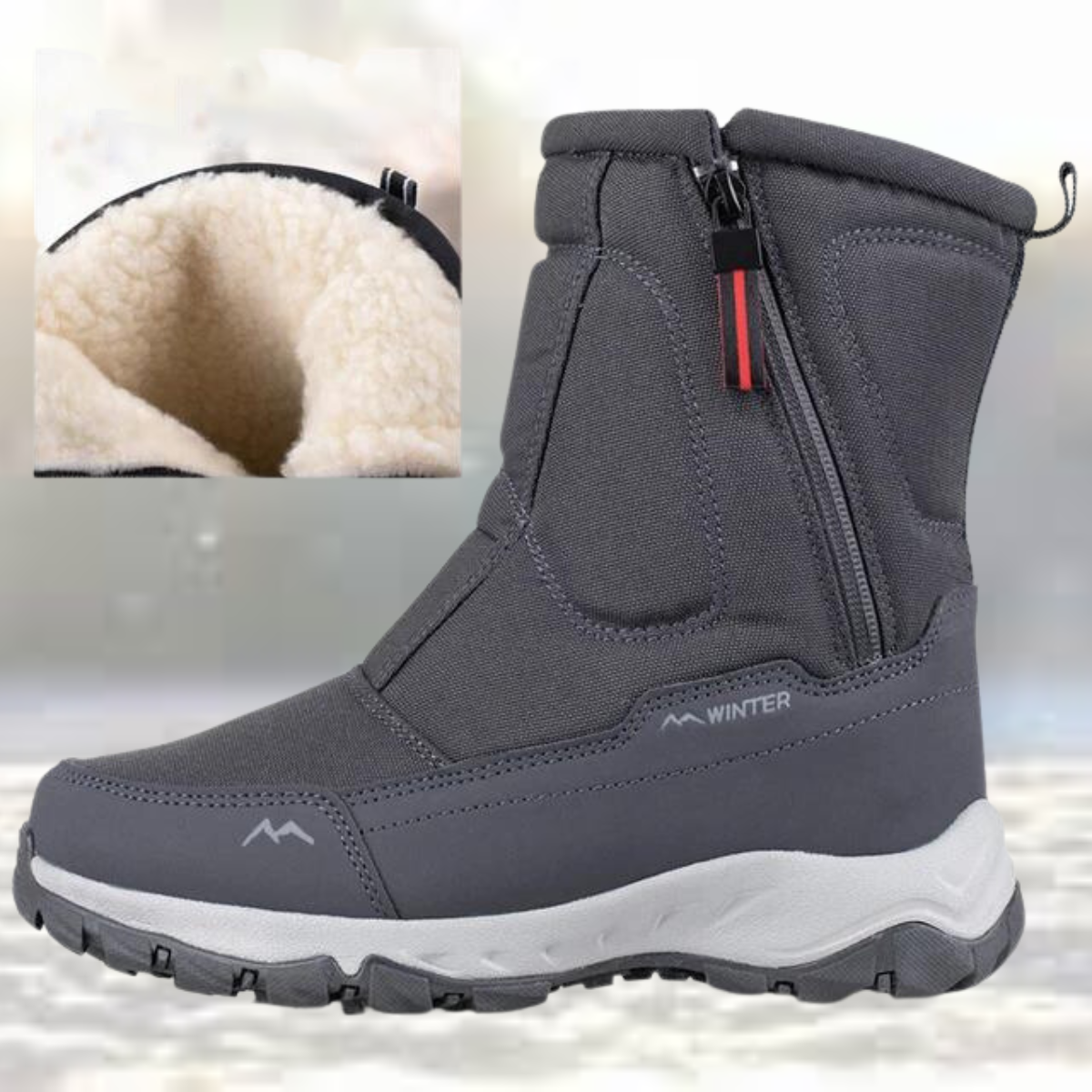 Women's warm velvet lined waterproof boots