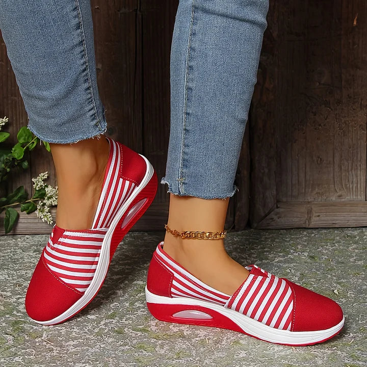 Tasha - Comfortable Striped Slip-On Comfort Sneakers