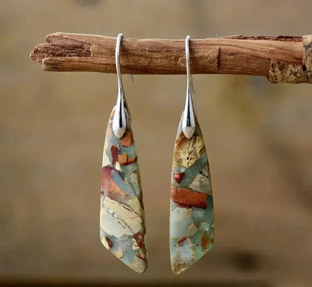 VINTAGE NATURE STONE EARRINGS
