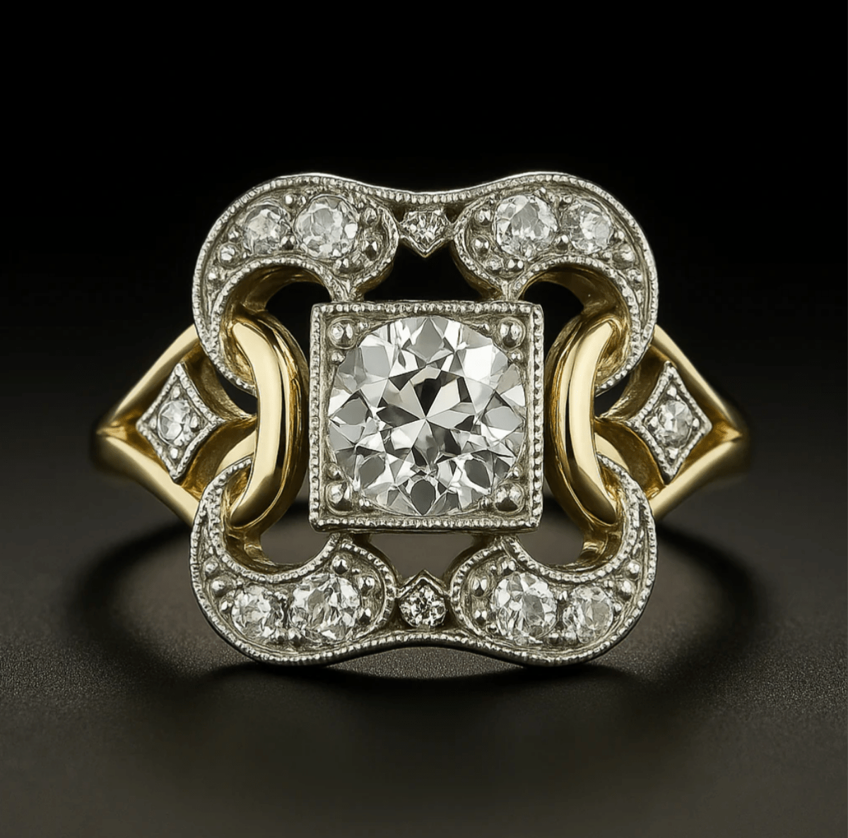 VINTAGE ZIRCONIA GOLD RING